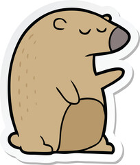sticker of a cartoon bear