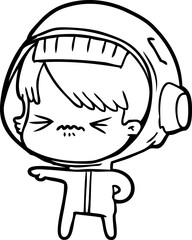 angry cartoon space girl