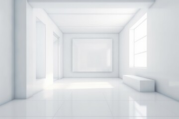 Abstract white interior background, Generative ai