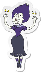 sticker of a cartoon vampire girl