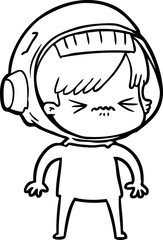 angry cartoon space girl