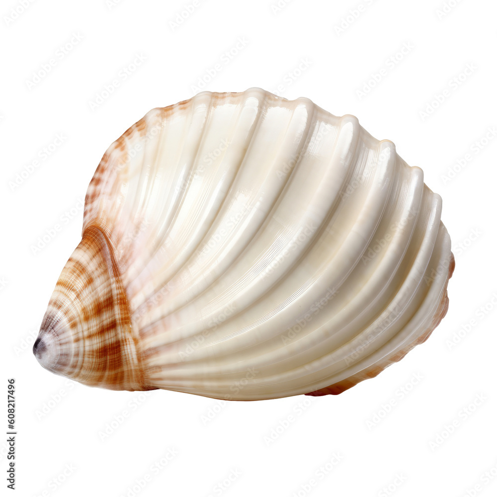 Poster empty seashell isolated on transparent background cutout