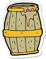 sticker of a cartoon beer barrel