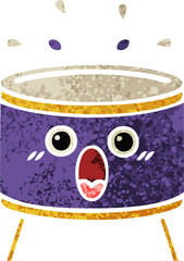 retro illustration style cartoon of a drum