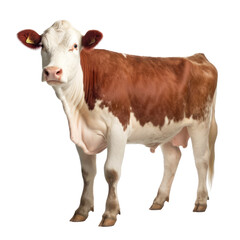 brown cow isolated on transparent background cutout