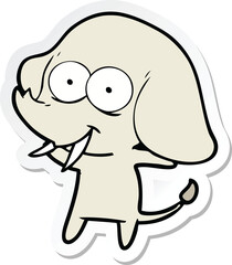 Fototapeta premium sticker of a happy cartoon elephant