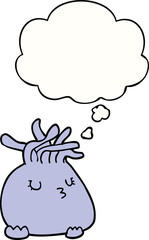 cartoon sea anemone with thought bubble