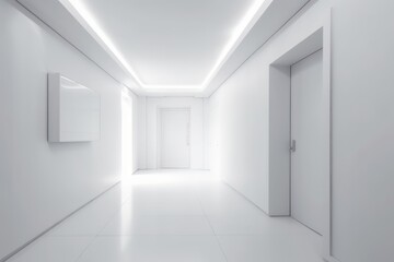 Abstract white interior background, Generative ai