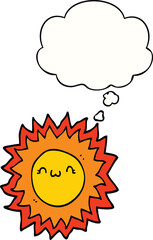 cartoon sun with thought bubble