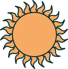 iconic tattoo style image of a sun