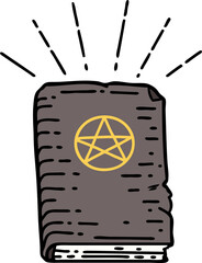 illustration of a traditional tattoo style spellbook