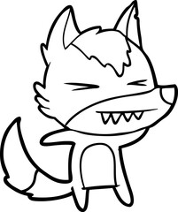 angry wolf cartoon
