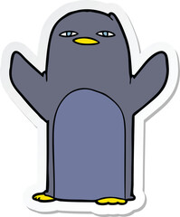 sticker of a cartoon penguin