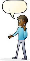 cartoon man asking question with speech bubble