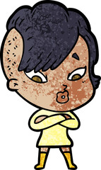 Obraz premium cartoon surprised girl