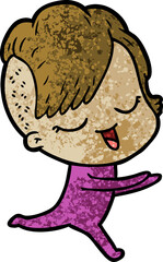 happy cartoon girl
