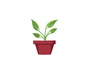 Vase decoration plant in the pot leaf in vase illustration vector image