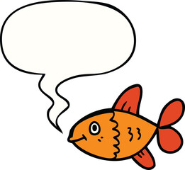 cartoon fish with speech bubble