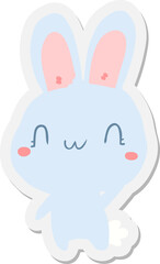 cartoon rabbit waving sticker