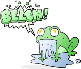 freehand drawn speech bubble cartoon gross little frog