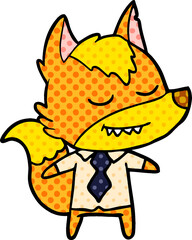 office worker fox cartoon character