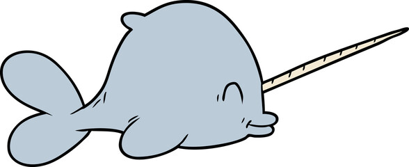 cartoon narwhal © lineartestpilot
