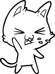 cartoon cat hissing