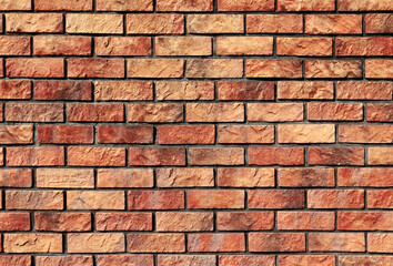 Antique red brick wall texture.  Flat photograph for architectural CG rendering and perspective drawings.