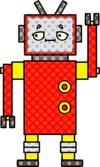 comic book style cartoon of a robot