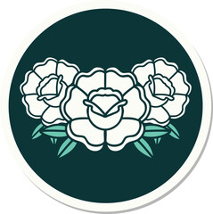 sticker of tattoo in traditional style of a bouquet of flowers