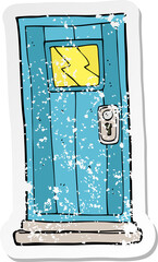 retro distressed sticker of a cartoon door