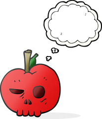 freehand drawn thought bubble cartoon poison apple