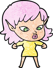 pretty cartoon elf girl