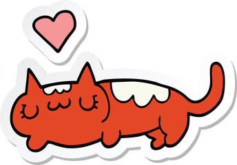 sticker of a cartoon cat