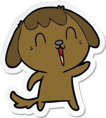 Obraz premium sticker of a cute cartoon dog