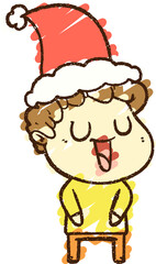 Christmas Man Chalk Drawing