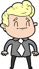 Fototapeta premium happy cartoon man in office clothes