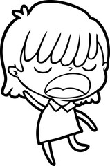 Obraz premium cartoon woman talking loudly