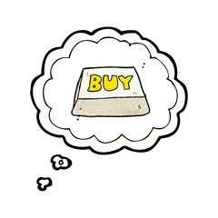 freehand drawn thought bubble textured cartoon computer key buy symbol