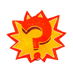 freehand drawn retro cartoon question mark