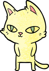 cartoon cat with bright eyes