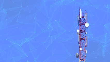 Smart Telecommunication 5G network concept.