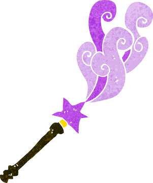 cartoon magic wand casting spell