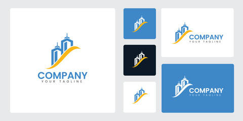 Collection of Real Estate, Property, and Construction Logos for Companies in Business Finance, and Development Guarantee. Free Vector
