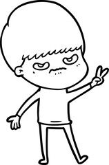 Fototapeta premium annoyed cartoon boy