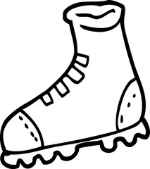 black and white cartoon walking boot