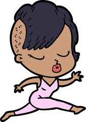 cartoon pretty hipster girl