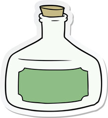 sticker of a old bottle cartoon