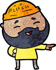 cartoon happy bearded man