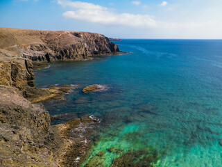Cliffs near Papagayo Beach. Lanzarote Island.